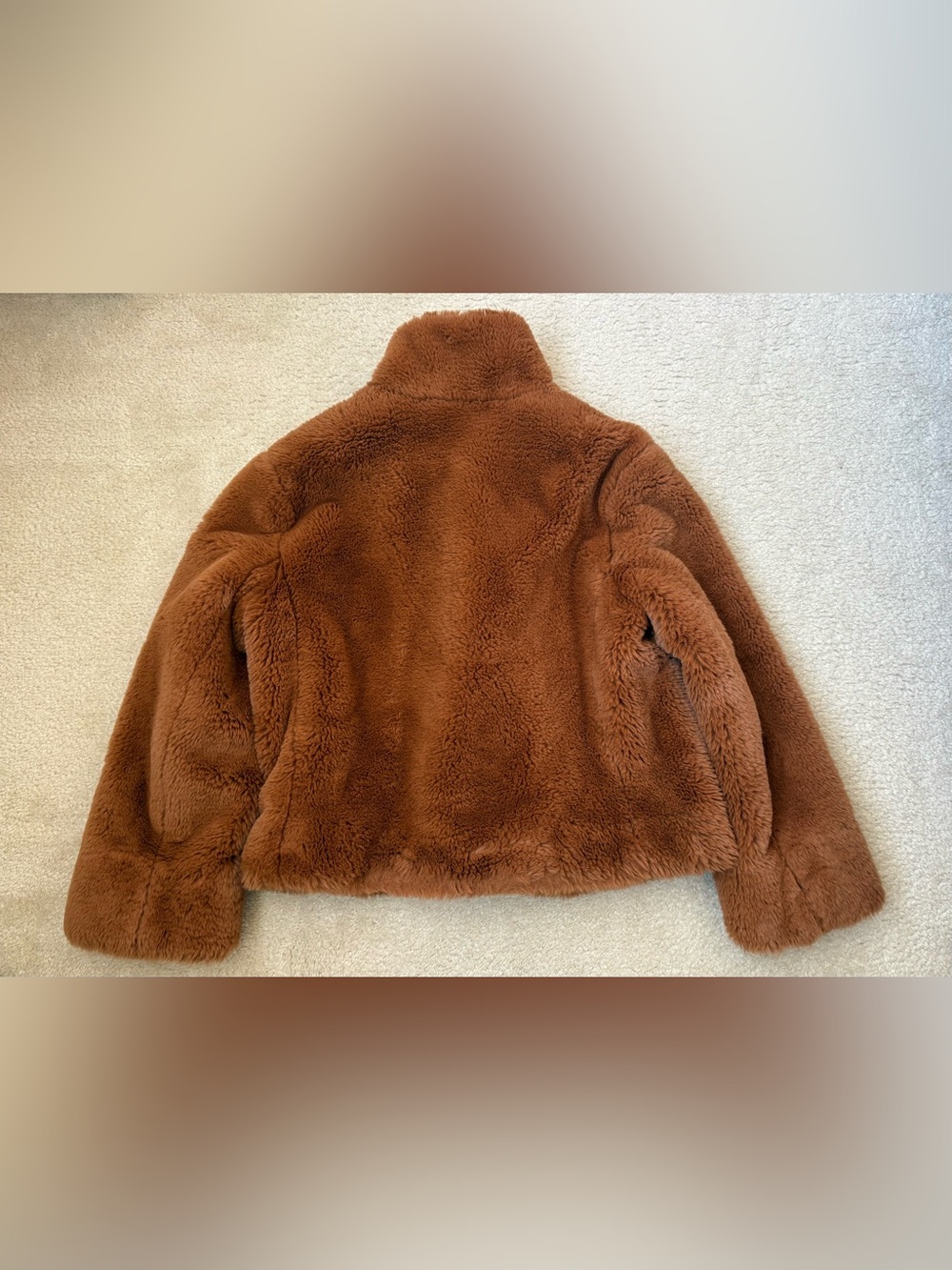 Comptoir des Cotonniers Faux Fur Teddy Jacket Brown XXS FR 34 (fits sz S easily) - Picture 7 of 7